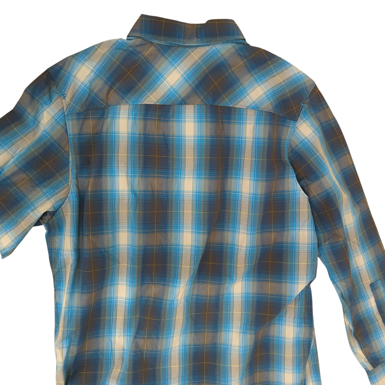 Men's Blue Plaid Button-Down Shirt - Long Sleeve Casual Top