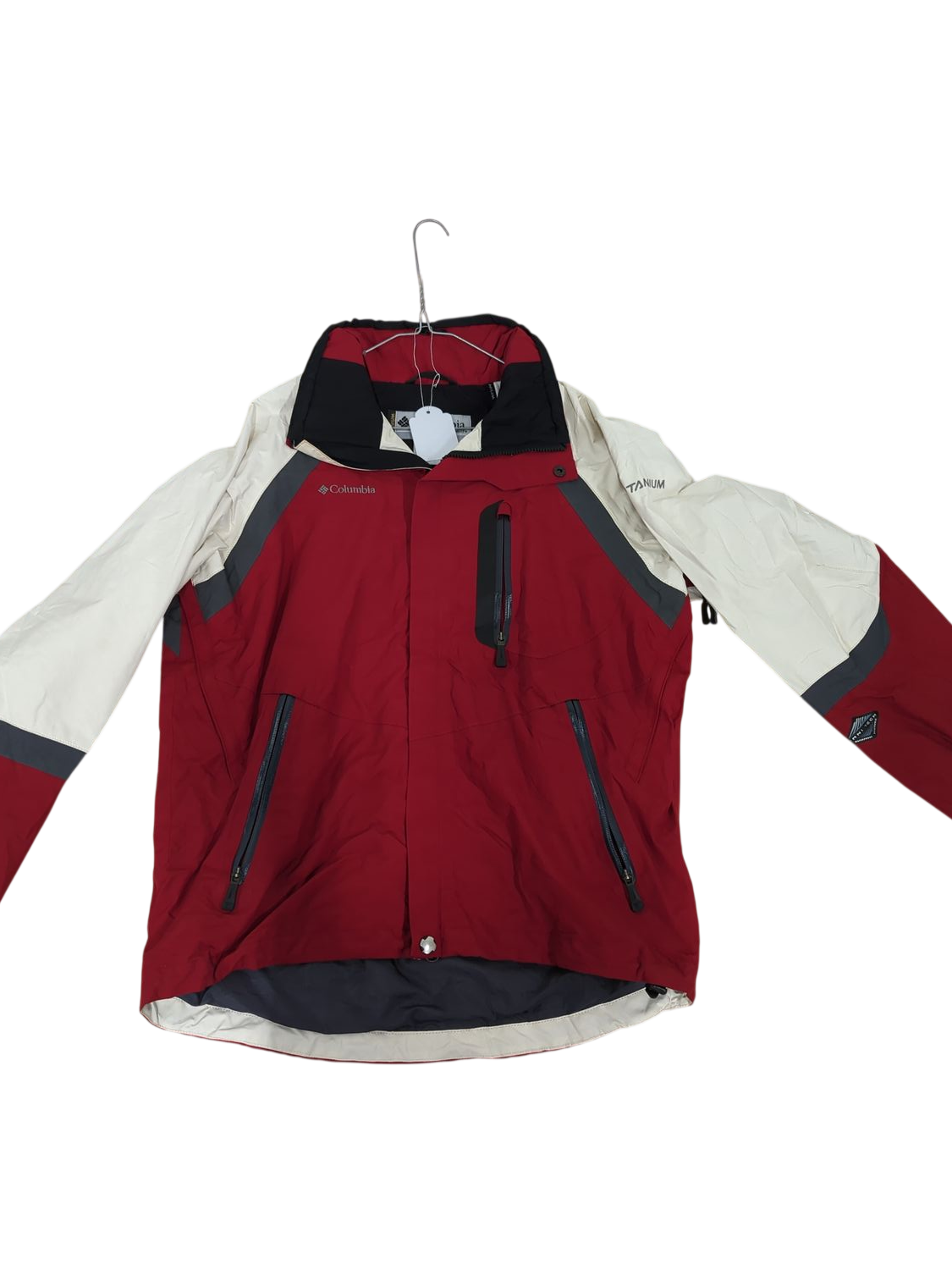 Columbia Sportswear Red & White Windbreaker Jacket - Size S