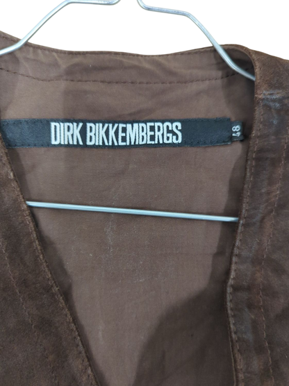 DIRK BIKKEMBERGS Brown Suede Vest - Size 37