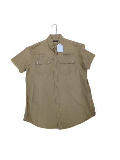 Napapijri Beige Short Sleeve Button-Down Shirt - Size S