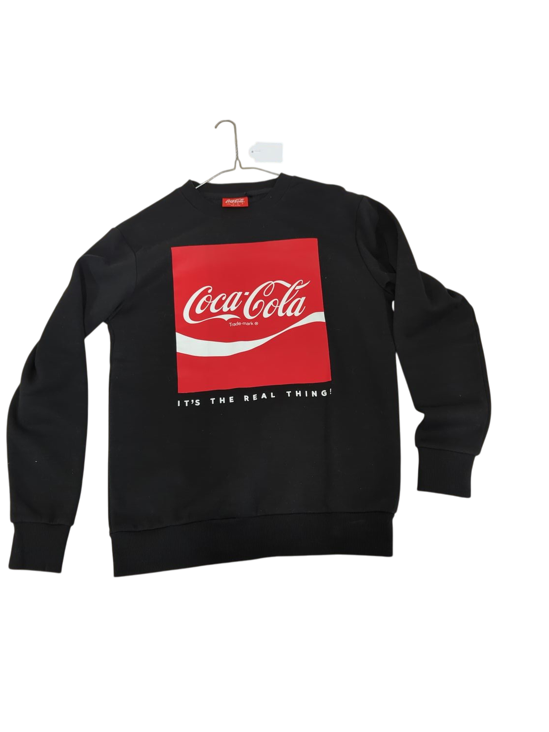 Coca-Cola Black Sweatshirt - Size M - 'It's The Real Thing!' Graphic