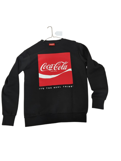Coca-Cola Black Sweatshirt - Size M - 'It's The Real Thing!' Graphic