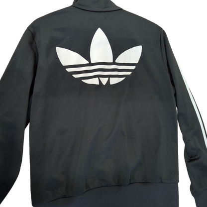 Adidas Black Track Jacket with 3-Stripes - Size 44