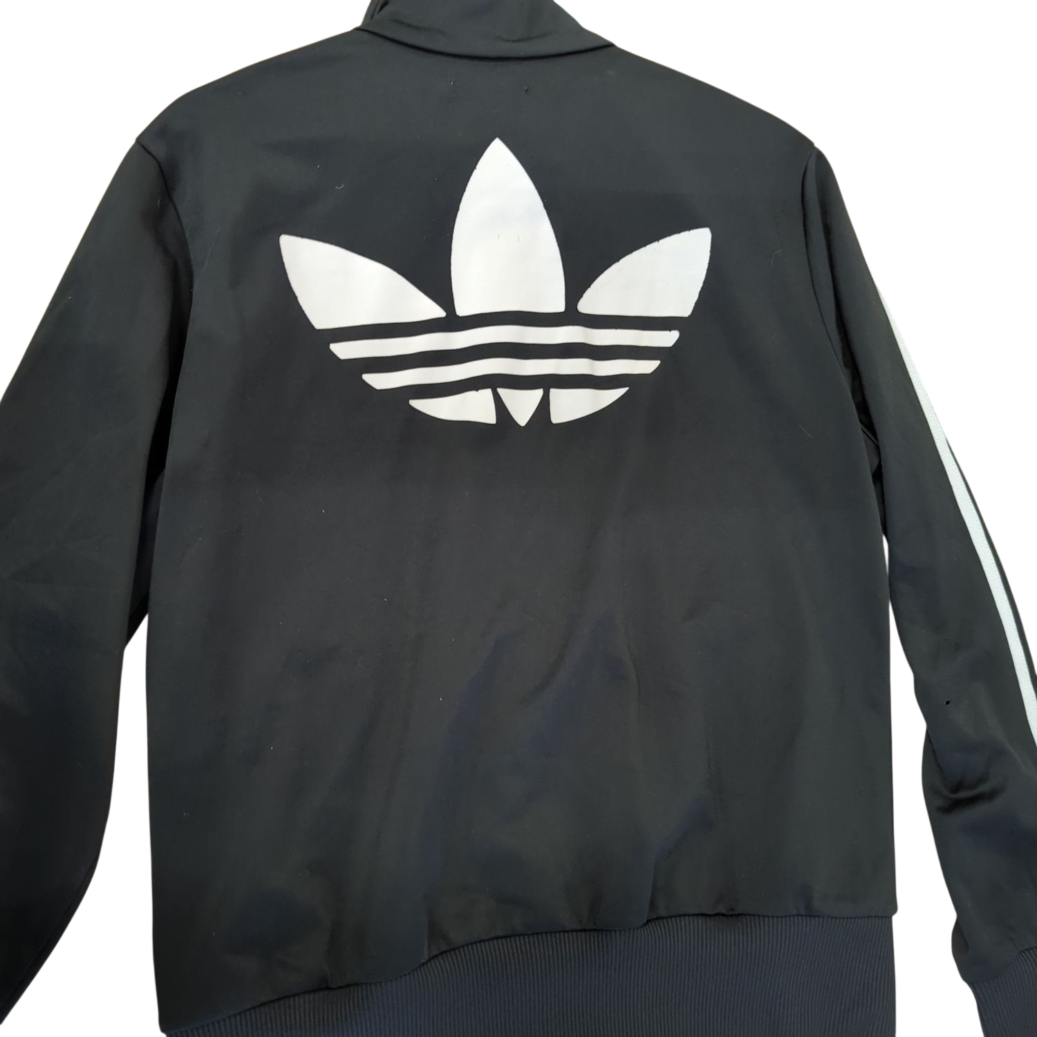 Adidas Black Track Jacket with 3-Stripes - Size 44