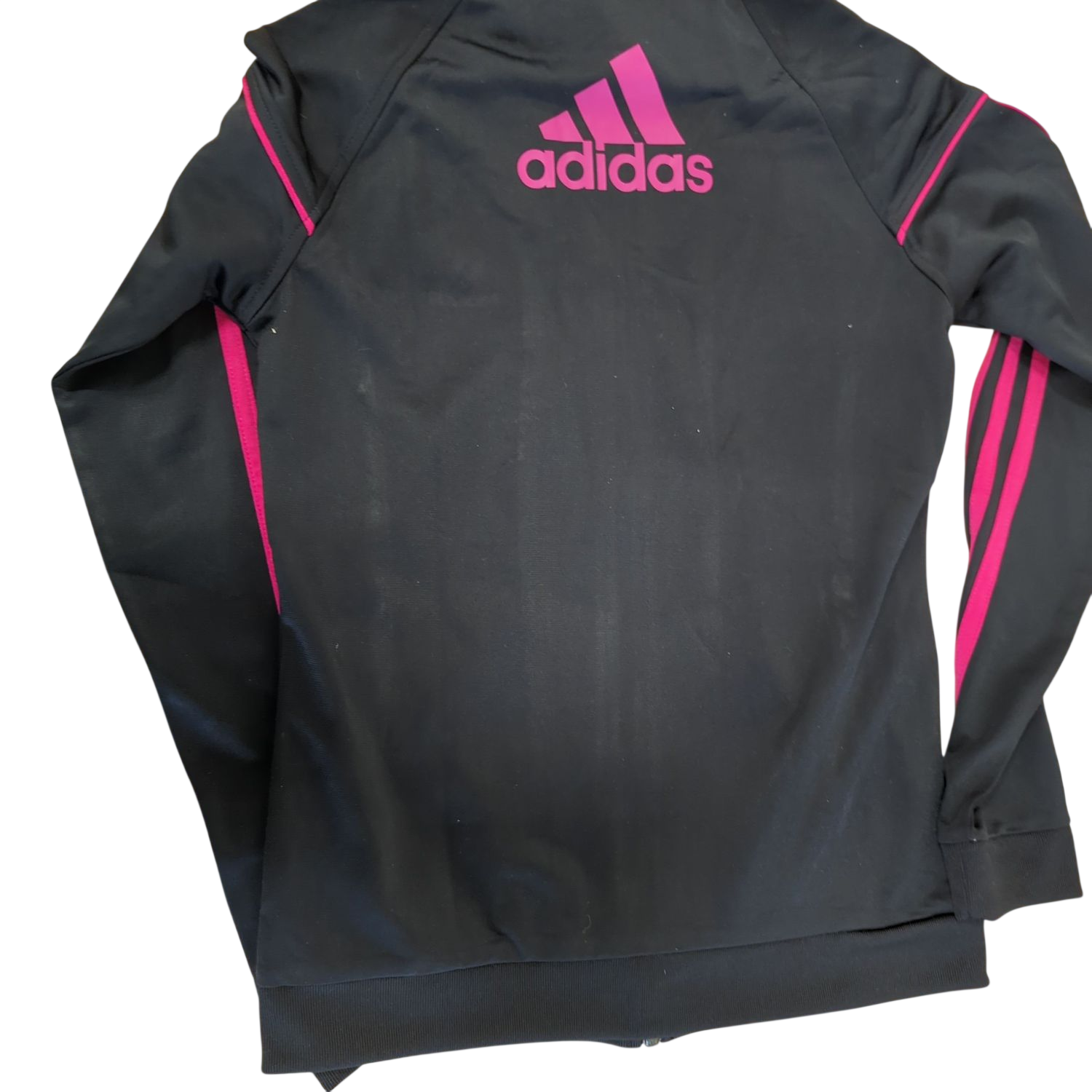 Adidas Black Track Jacket with Pink Details - Women's Size Small