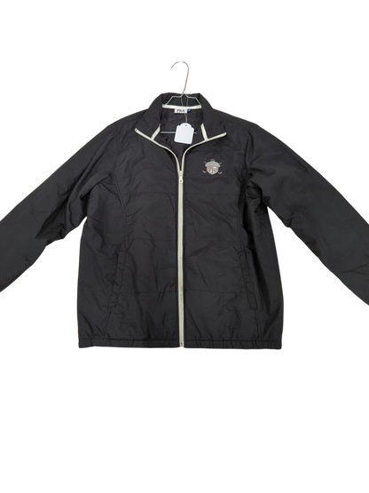 FILA Golf Windbreaker Jacket - Black with 'Feel The Green' Logo