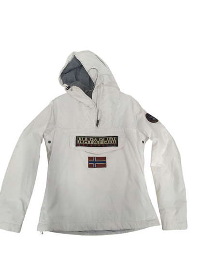Napapijri White Windbreaker Jacket with Norwegian Flag