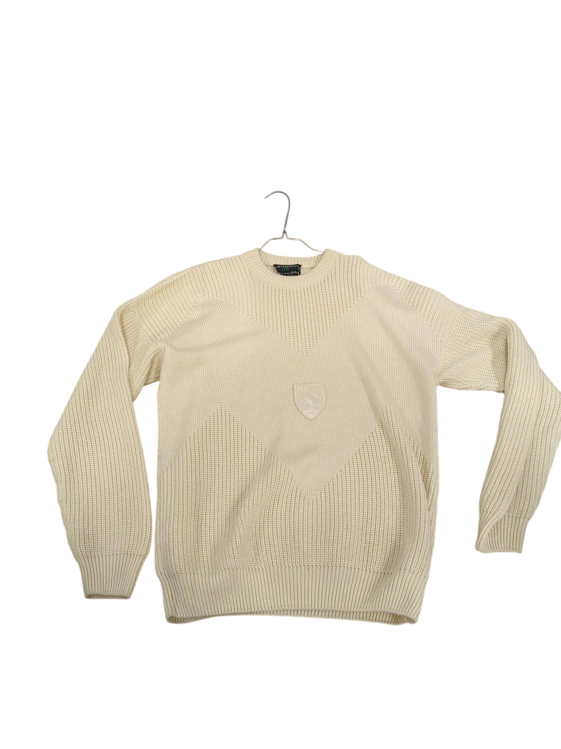 Vintage Vampire 1950 by Authier Cream Knit Sweater with Mountain Badge