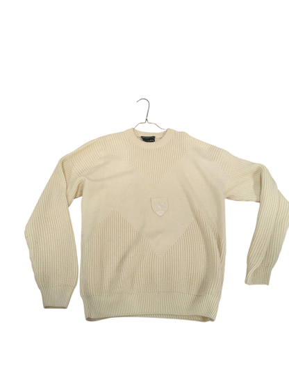 Vintage Vampire 1950 by Authier Cream Knit Sweater with Mountain Badge