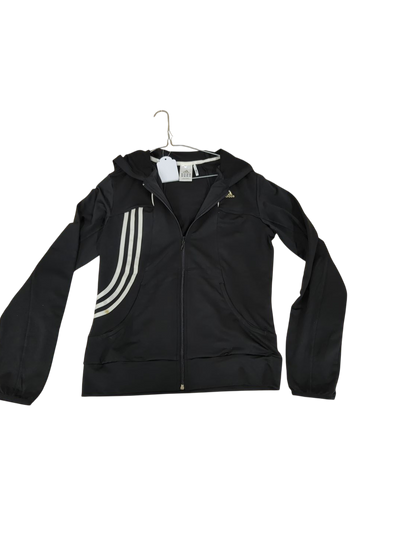 Adidas Black Track Jacket with 3 Stripes - Size M