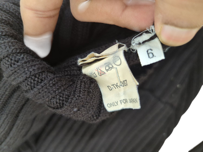 Sportmax Black Ribbed Sweater - Size 6 - Made in Italy