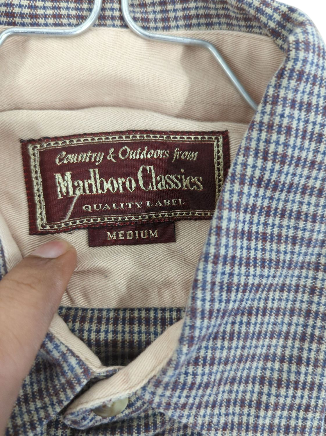 Marlboro Classics Checkered Button-Down Shirt - Medium - Quality Label