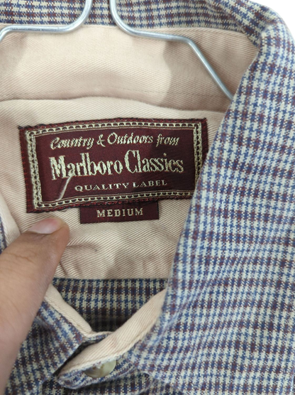 Marlboro Classics Checkered Button-Down Shirt - Medium - Quality Label