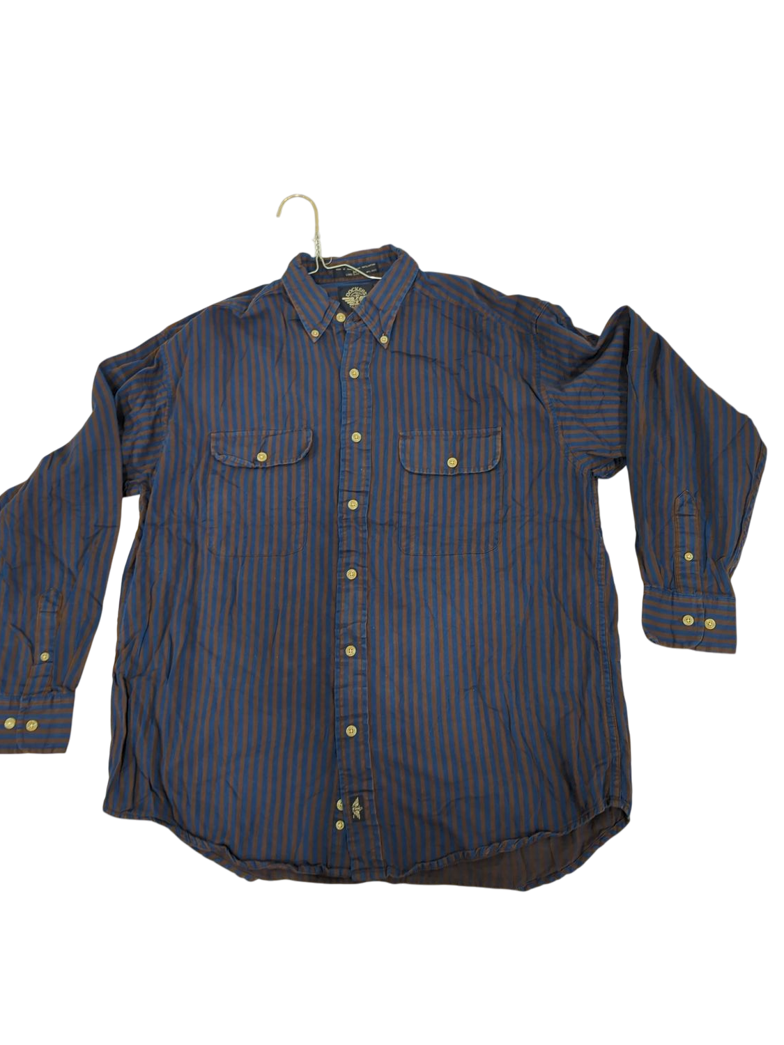 Dockers Striped Button-Down Shirt - Blue & Brown