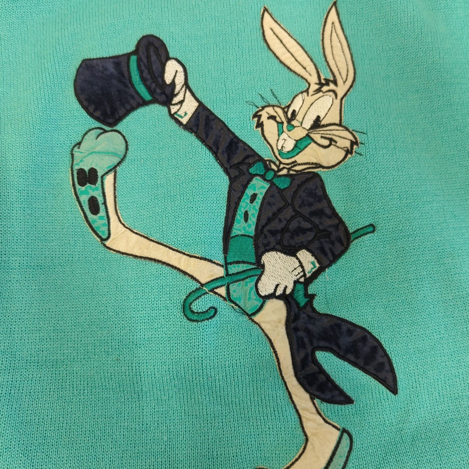 Turquoise Looney Tunes Bugs Bunny Knit Sweater