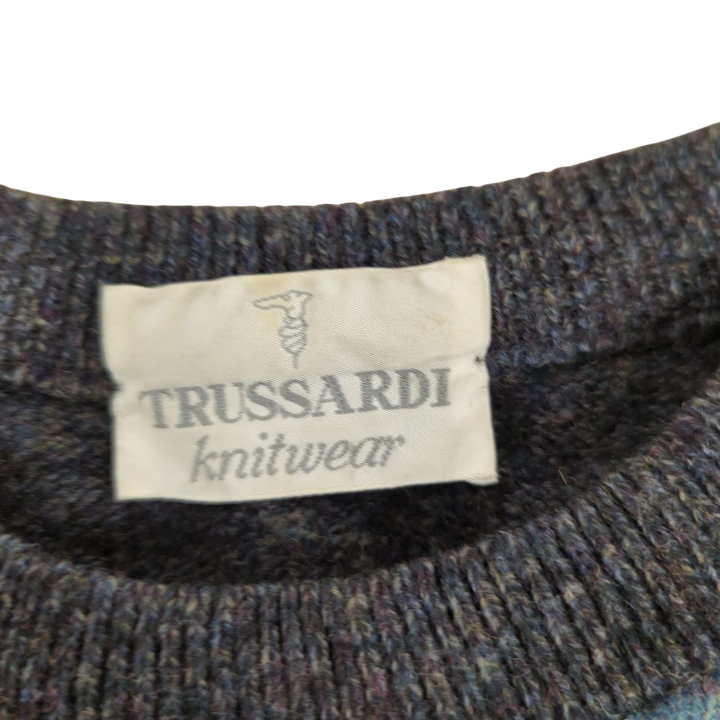 Trussardi Knitwear Wool Argyle Pattern Sweater