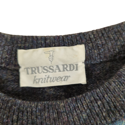 Trussardi Knitwear Wool Argyle Pattern Sweater