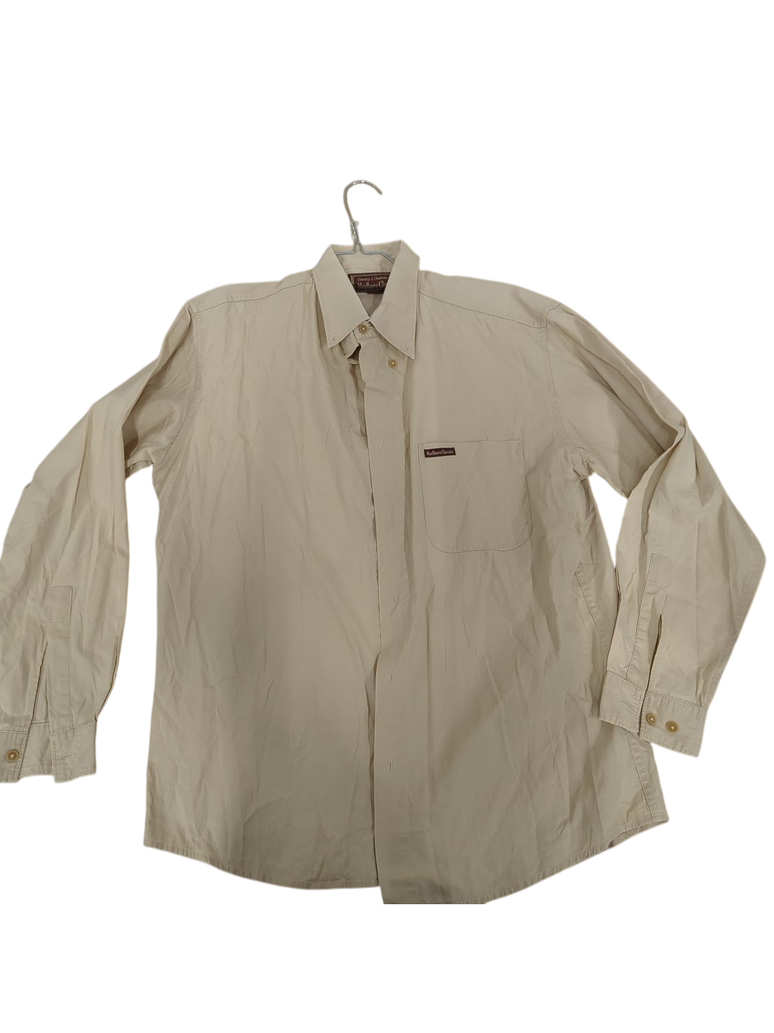 Marlboro Classics Beige Button-Down Shirt - Size Large