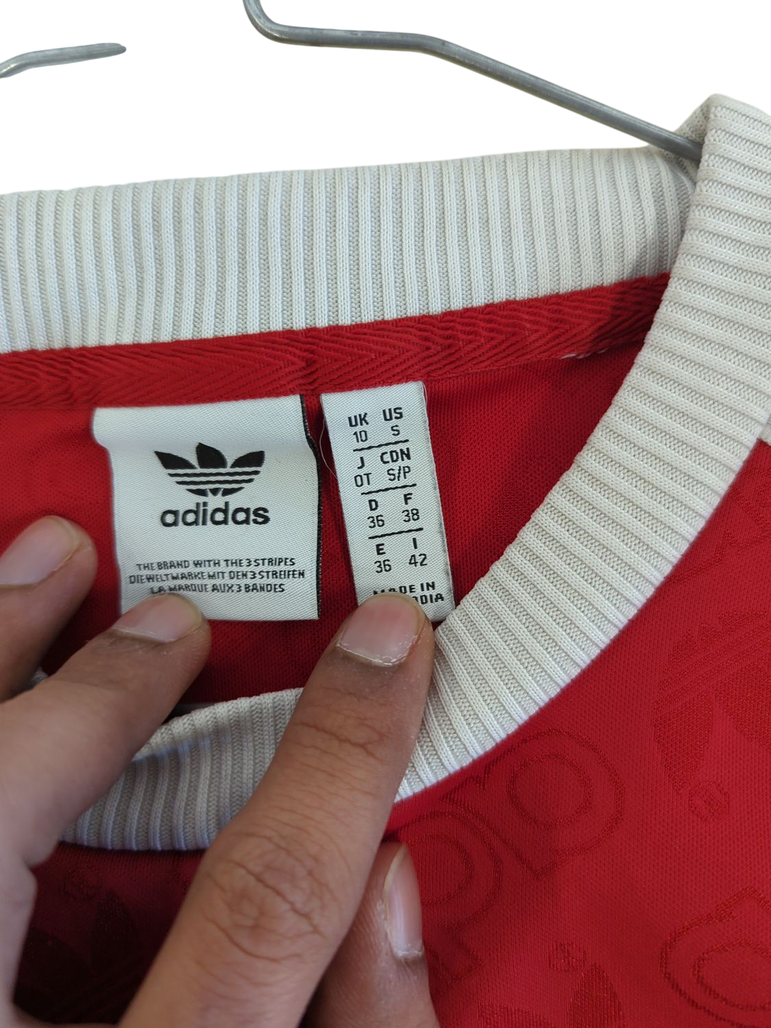 Adidas Red Sweatshirt with Classic 3-Stripes - UK 10/US S