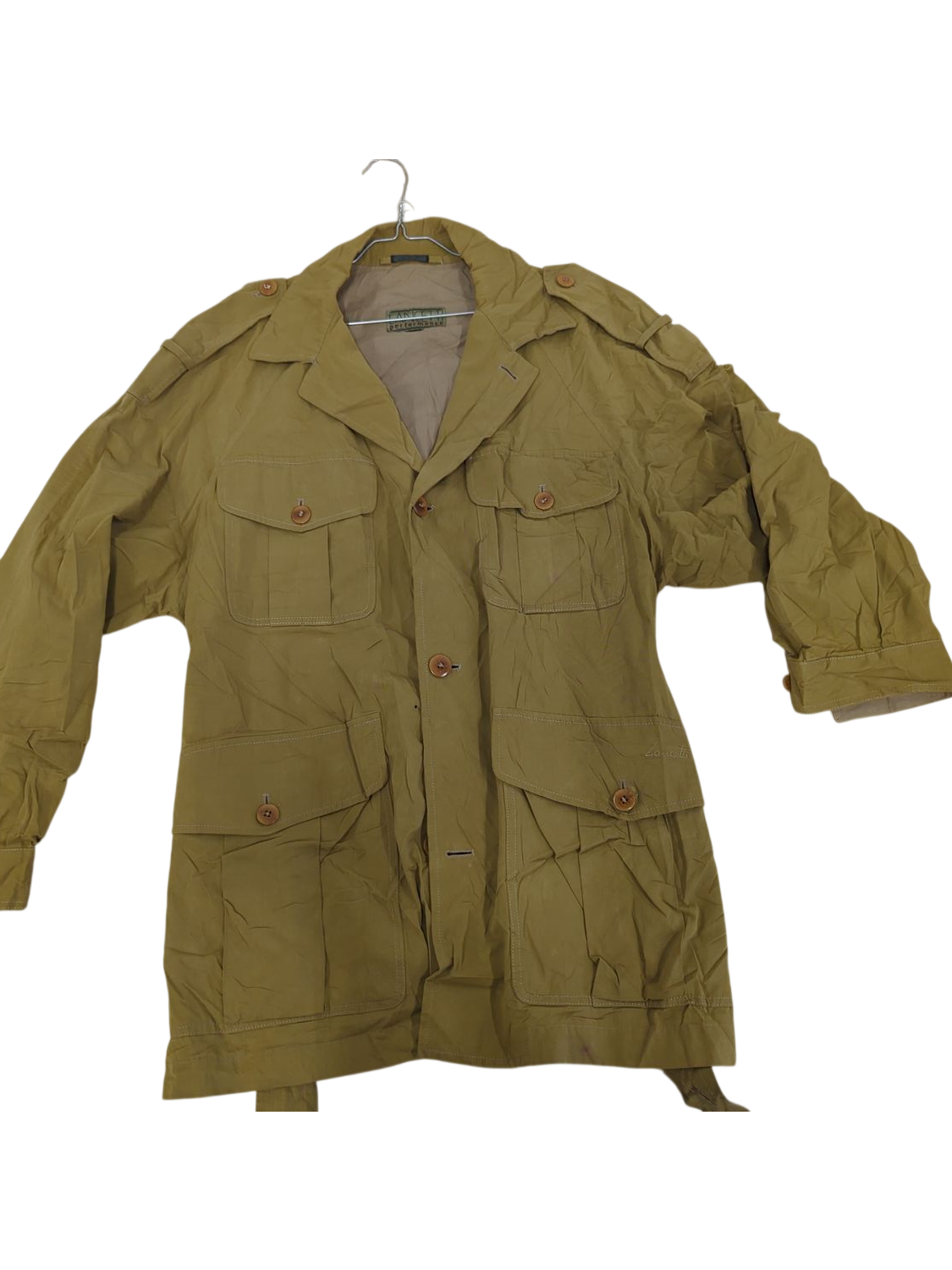 LANCETTI Performance Olive Cotton Field Jacket - Size 50