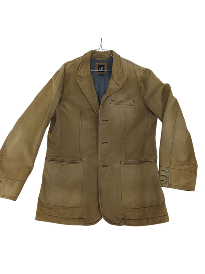 GAP Beige Cotton Jacket with Navy Lining - Size L
