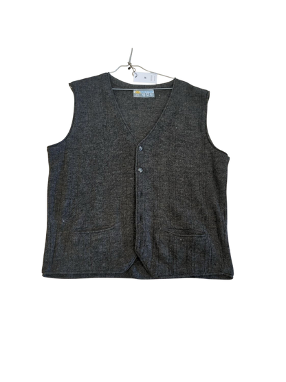 Robe di Kappa Grey Wool V-neck Vest with Pockets