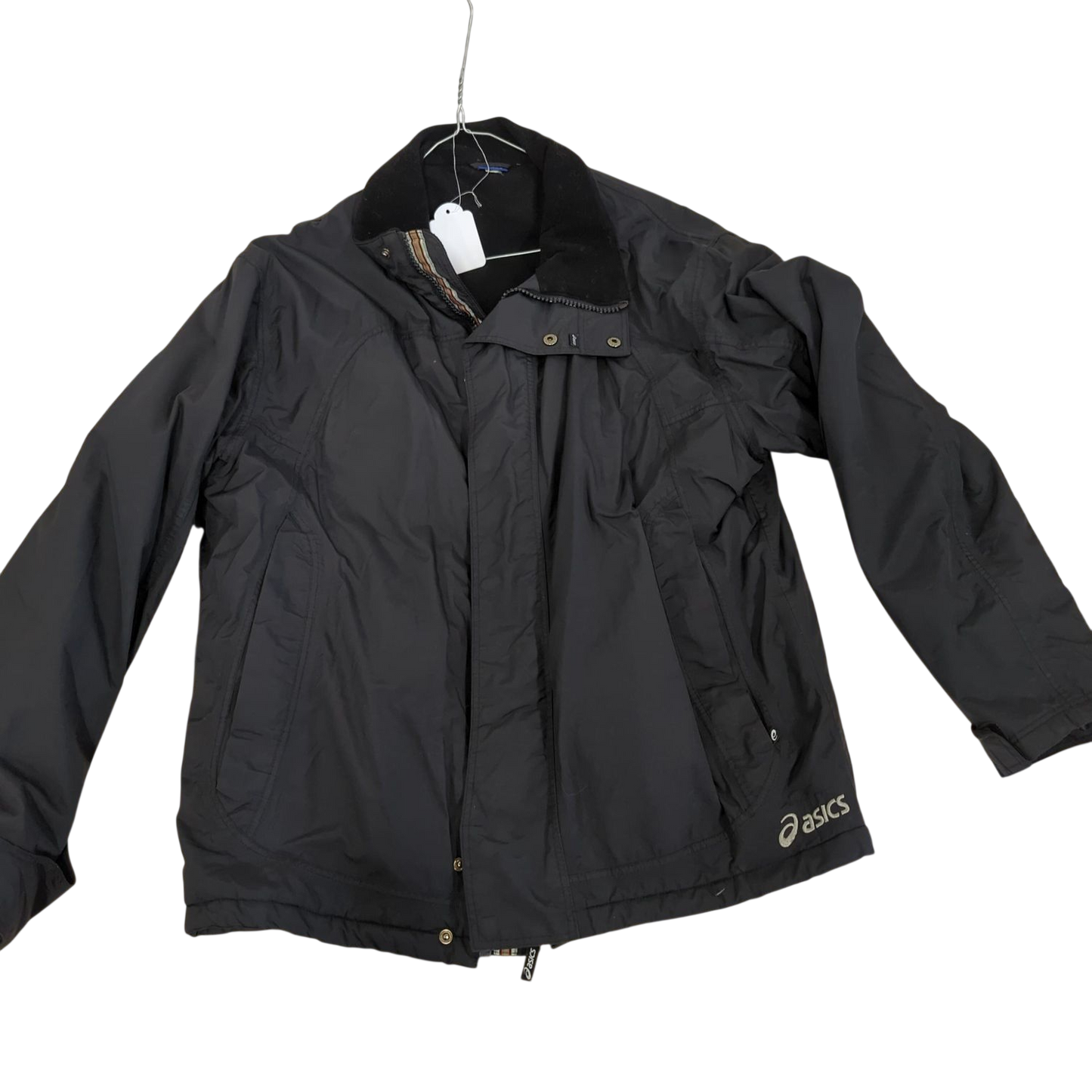 ASICS Black Windbreaker Jacket - Lightweight Outdoor Wear
