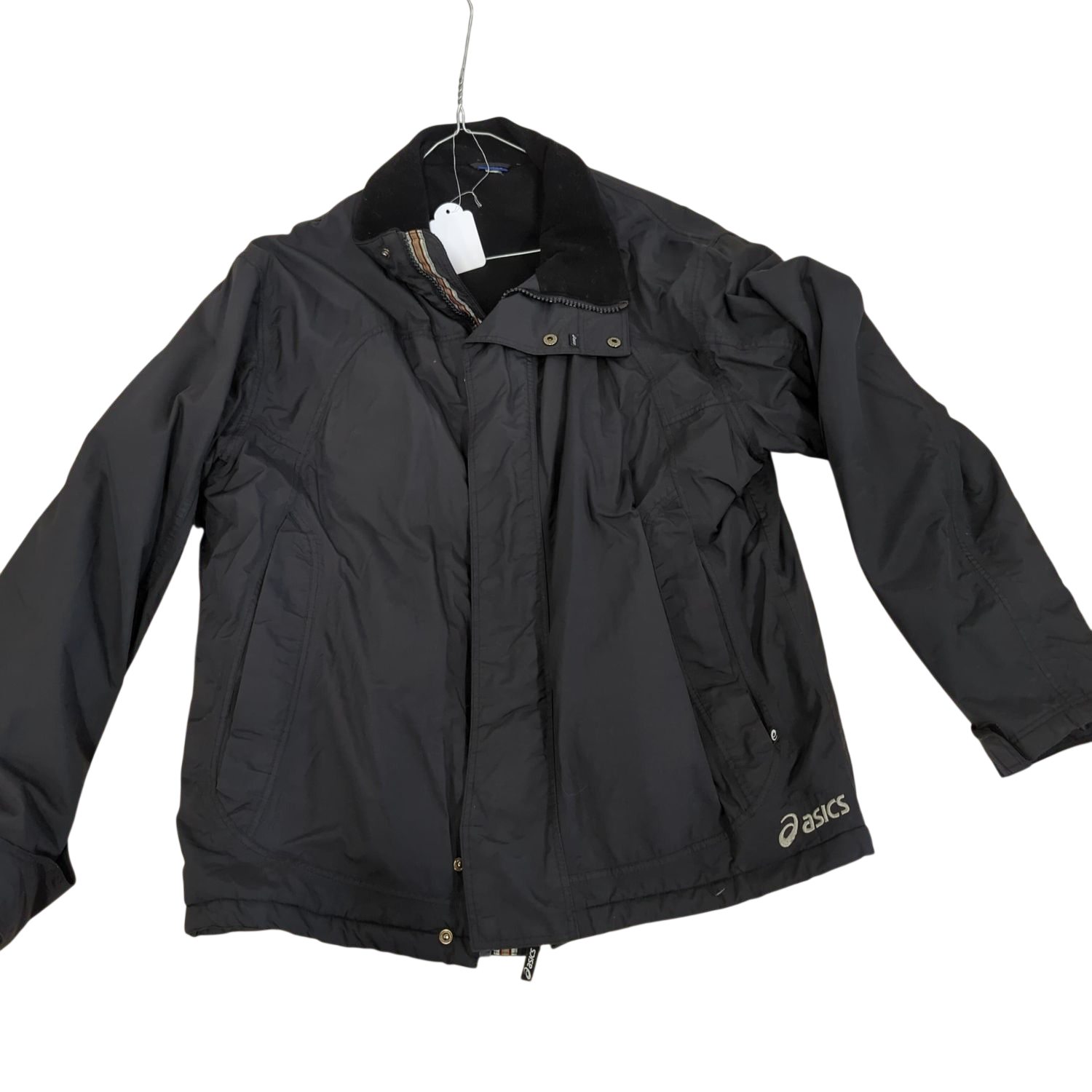 ASICS Black Windbreaker Jacket - Lightweight Outdoor Wear