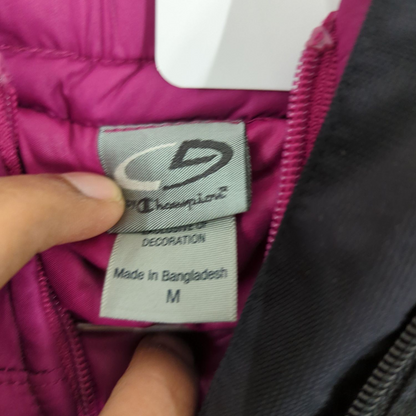 Quechua Black Windbreaker Jacket with Pink Lining - Size M