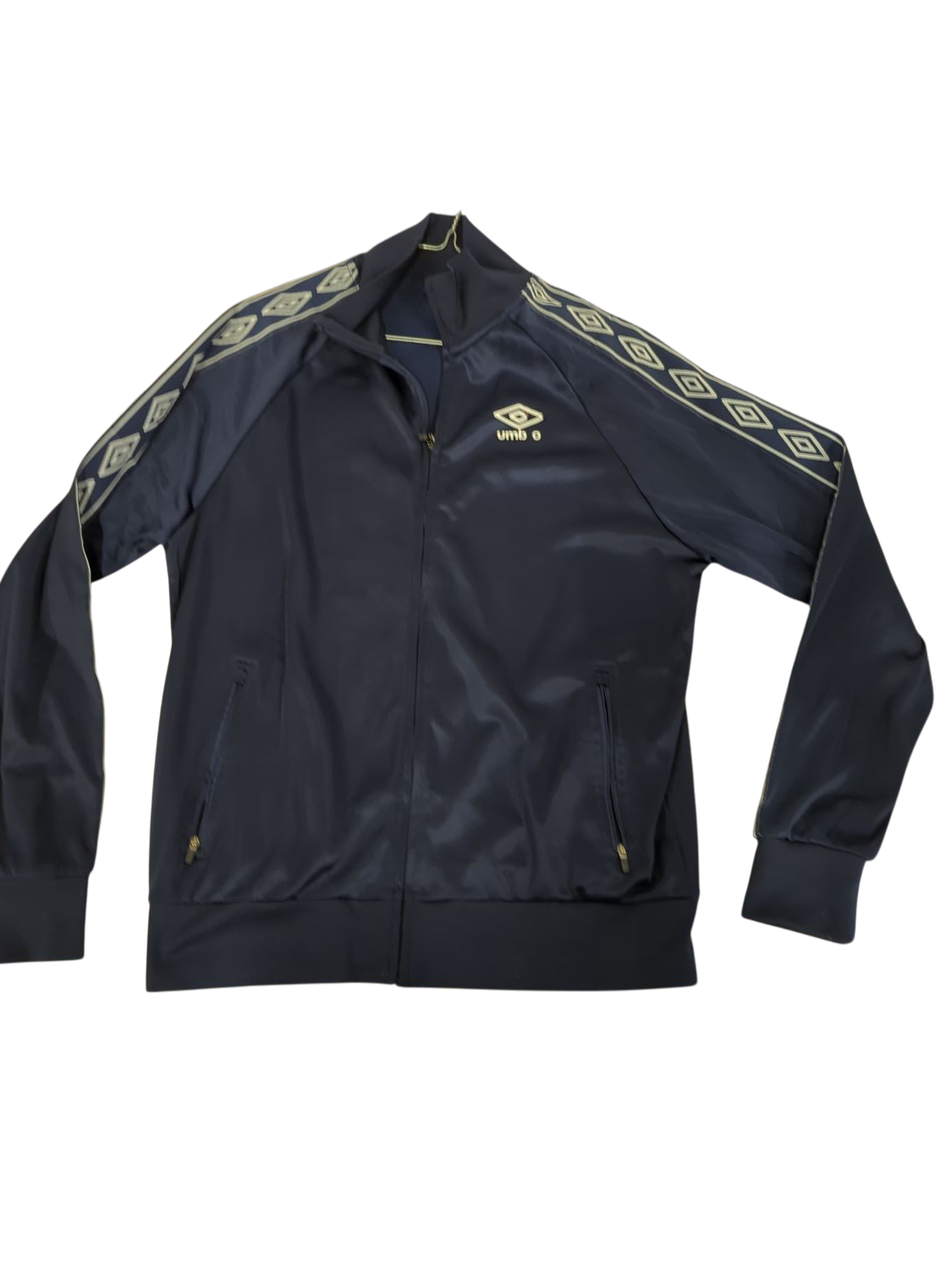 Umbro Navy Windbreaker Jacket with Diamond Pattern - Size L