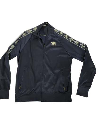 Umbro Navy Windbreaker Jacket with Diamond Pattern - Size L