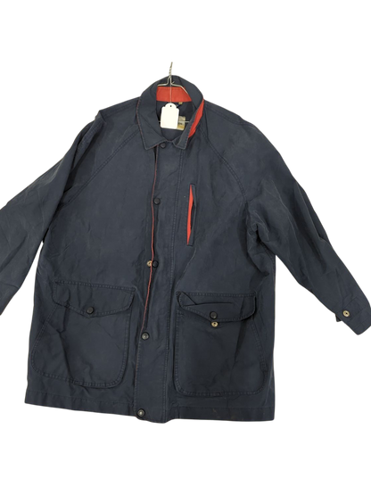 Trussardi Sport Navy Blue Windbreaker Jacket with Red Trim