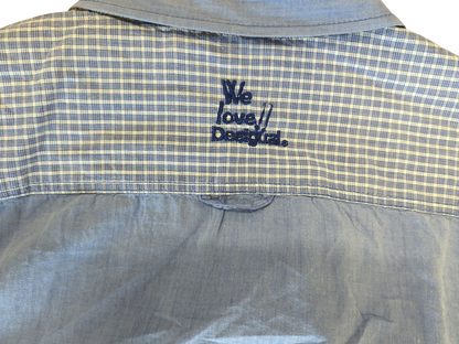 Desigual Blue Button-Down Shirt with Graphic Print - Size Regular