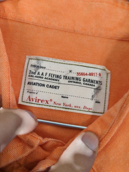 Aviator Orange Button-Down Shirt - Long Sleeve Cotton Casual Shirt