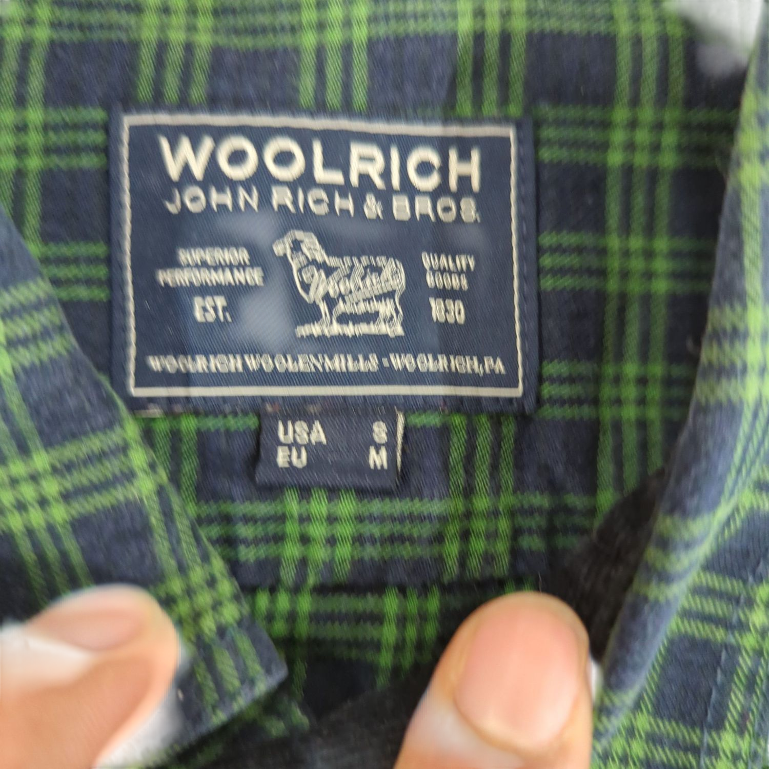 Woolrich Green Plaid Button-Down Shirt - Size L