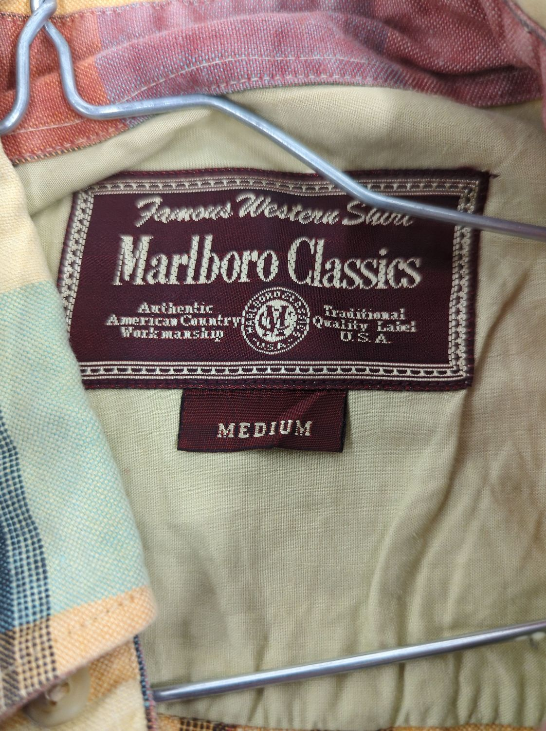 Marlboro Classics Plaid Button-Down Shirt - Size Medium