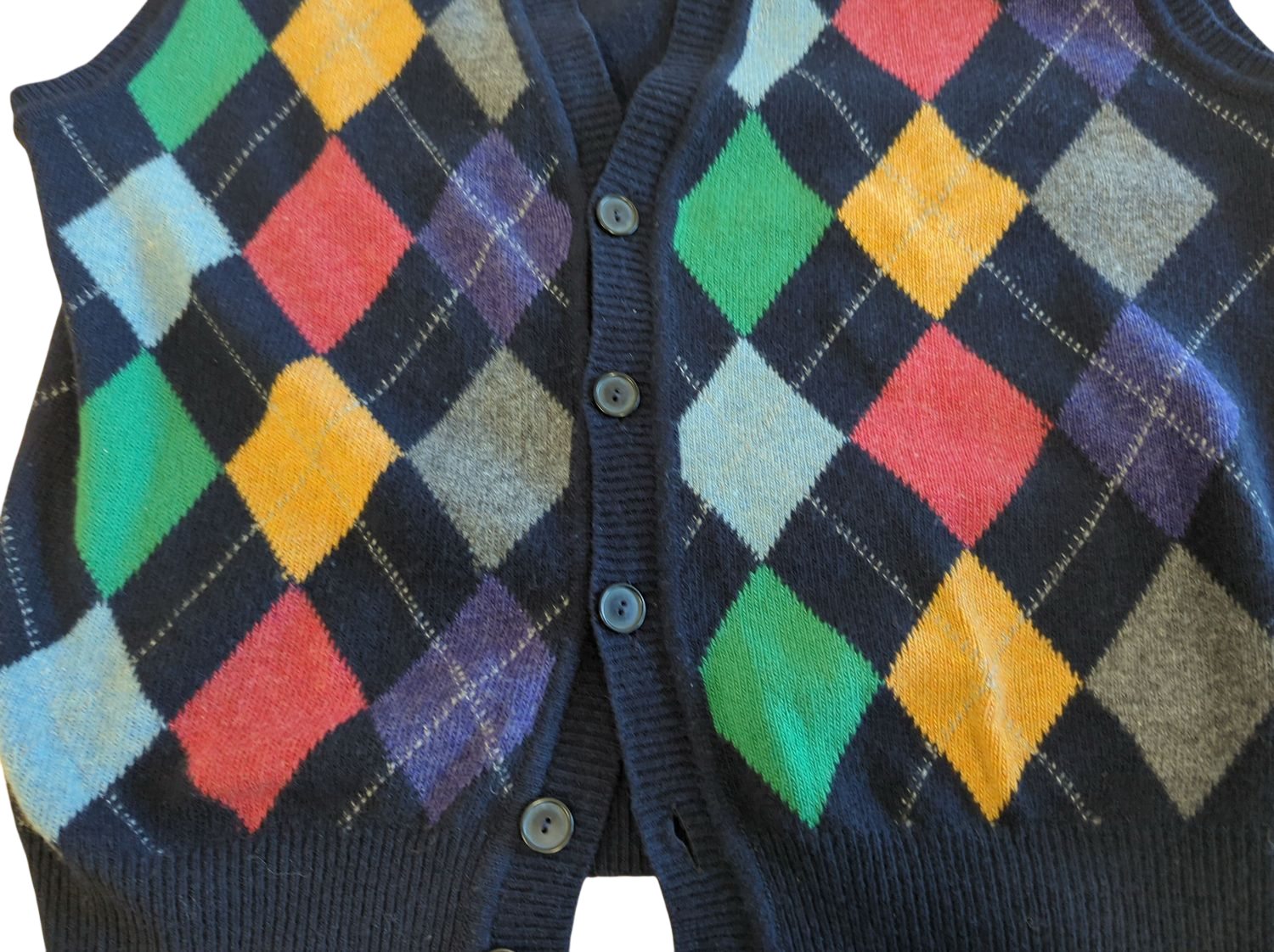 Vintage Fila BJ Argyle Pattern Wool Sweater Vest - Made in Italy