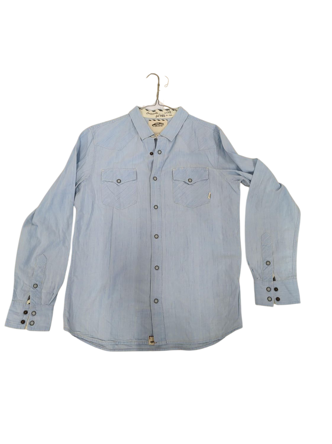 Vans Light Blue Button-Down Shirt - Size M