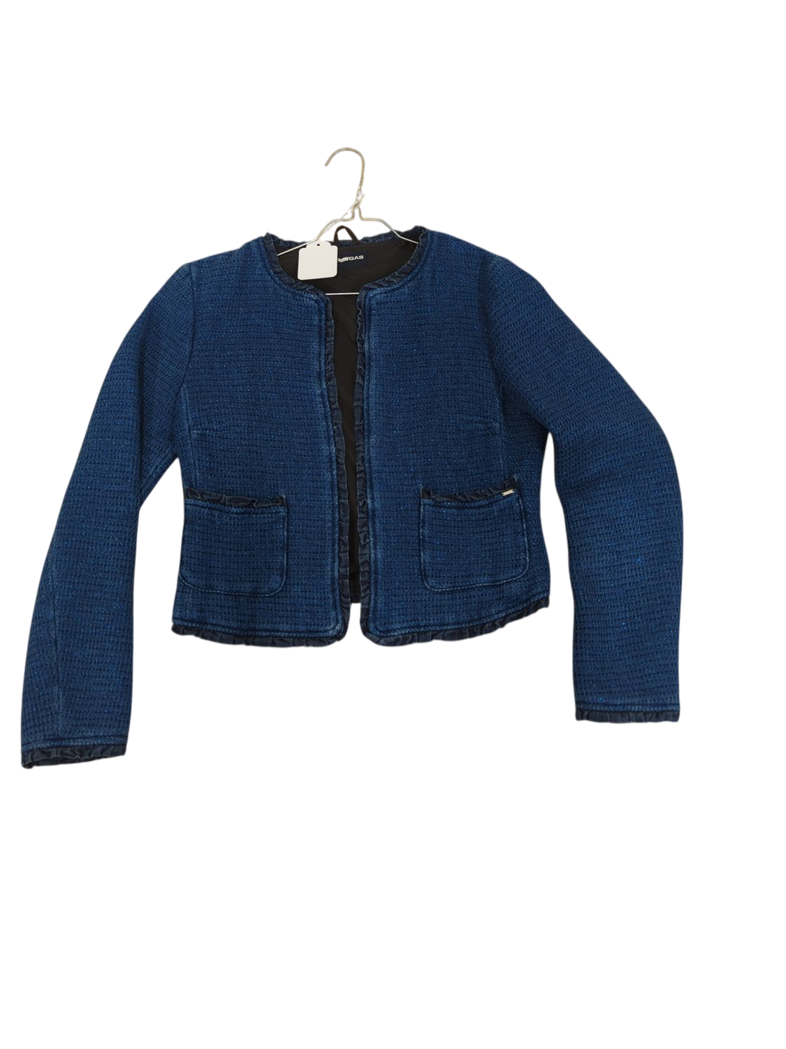 GAS Blue Denim Jacket - Textured Knit Design