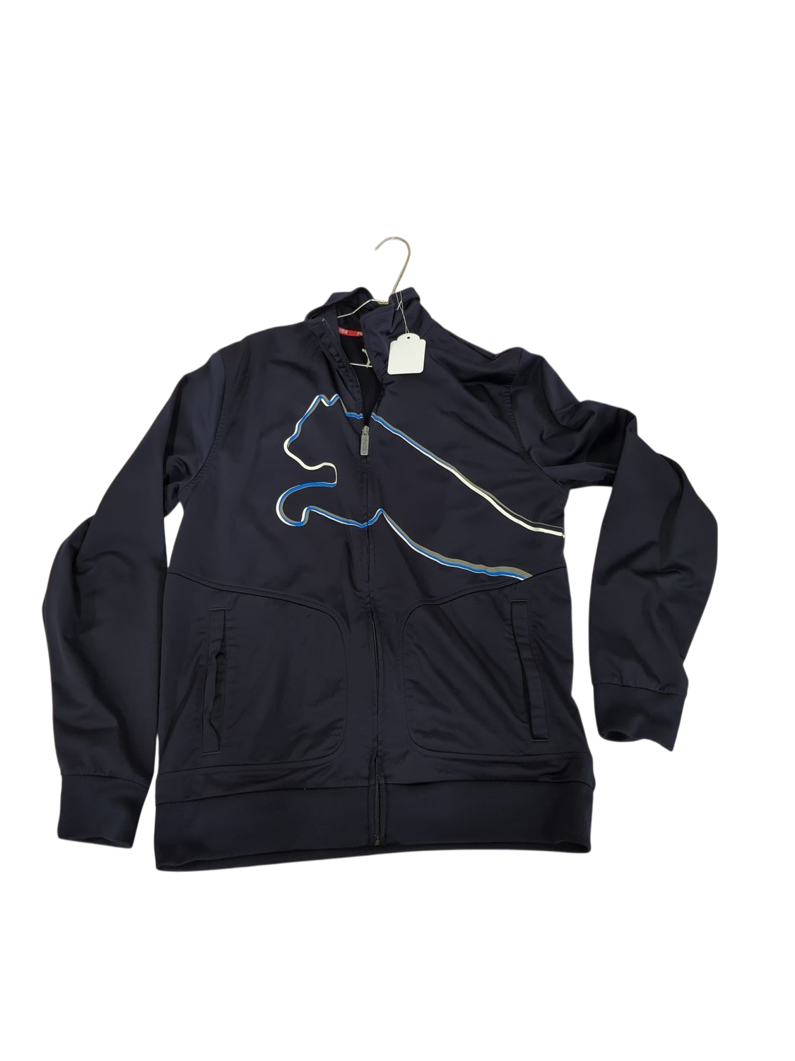 Puma Navy Blue Windbreaker Jacket - Men's Size L