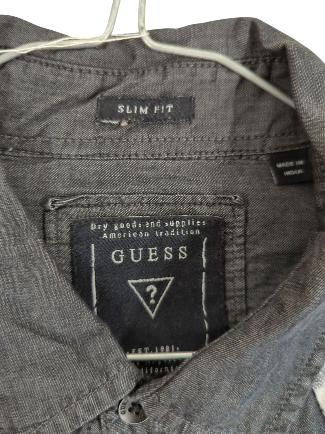 Guess Slim Fit Button-Down Shirt - Grey