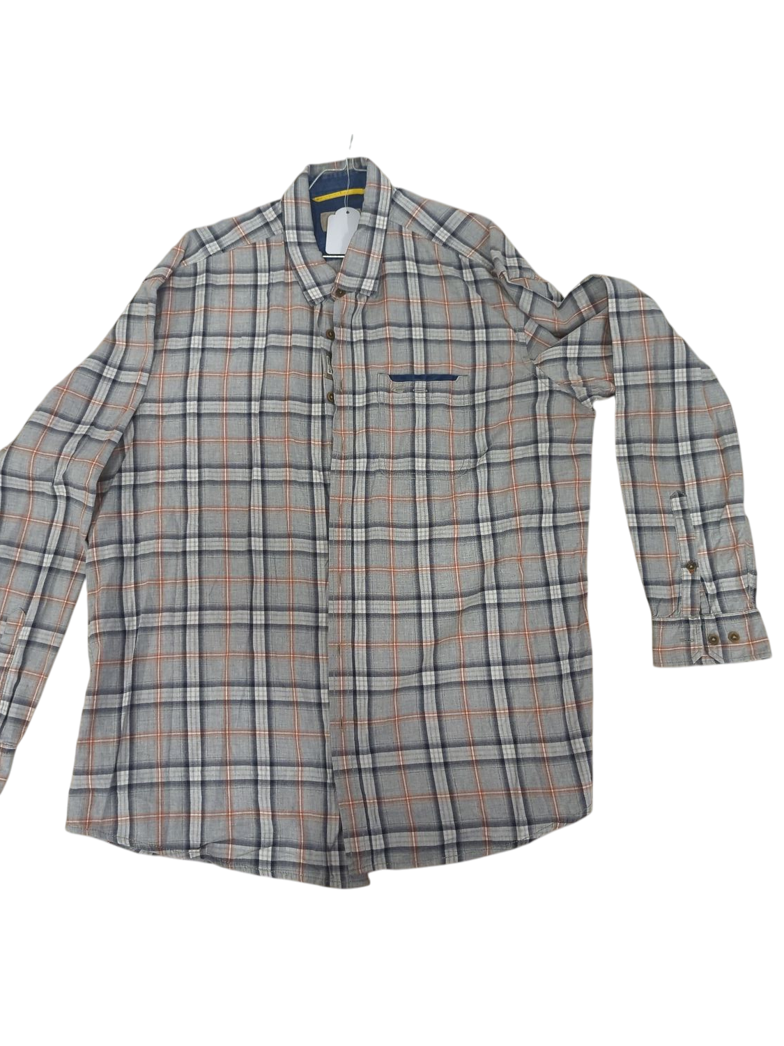 Camel Active Grey Plaid Button-Down Shirt - Size XL