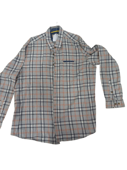 Camel Active Grey Plaid Button-Down Shirt - Size XL