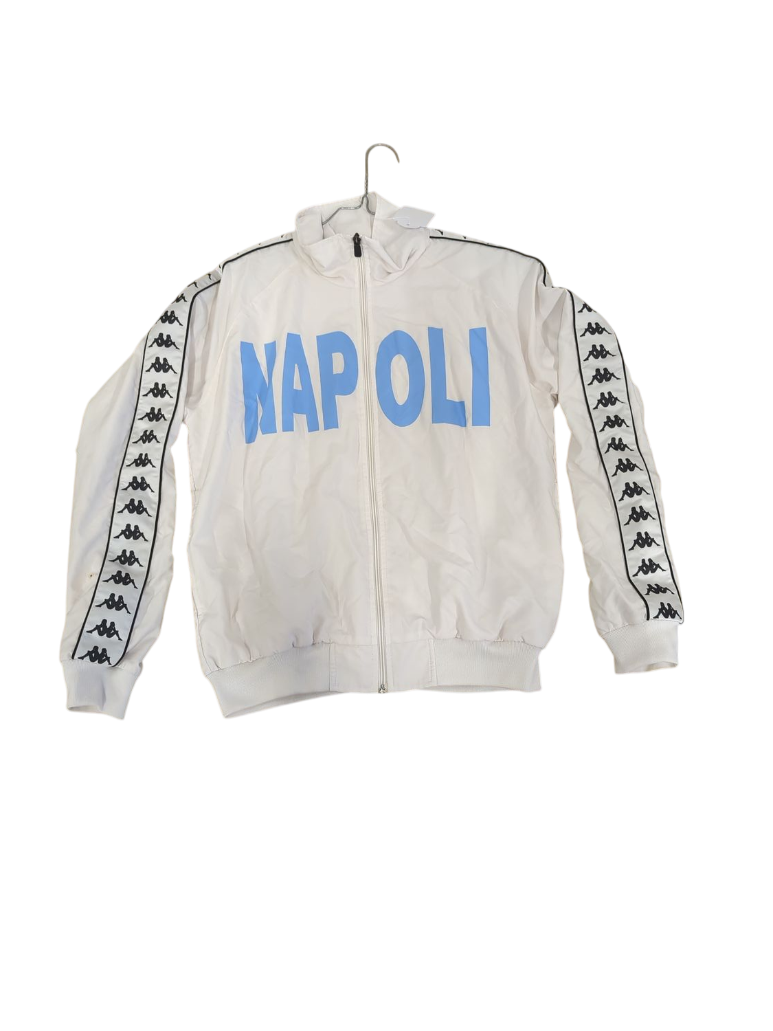 Kappa White Track Jacket with Logo Tape - Size Medium