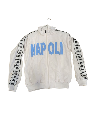 Kappa White Track Jacket with Logo Tape - Size Medium