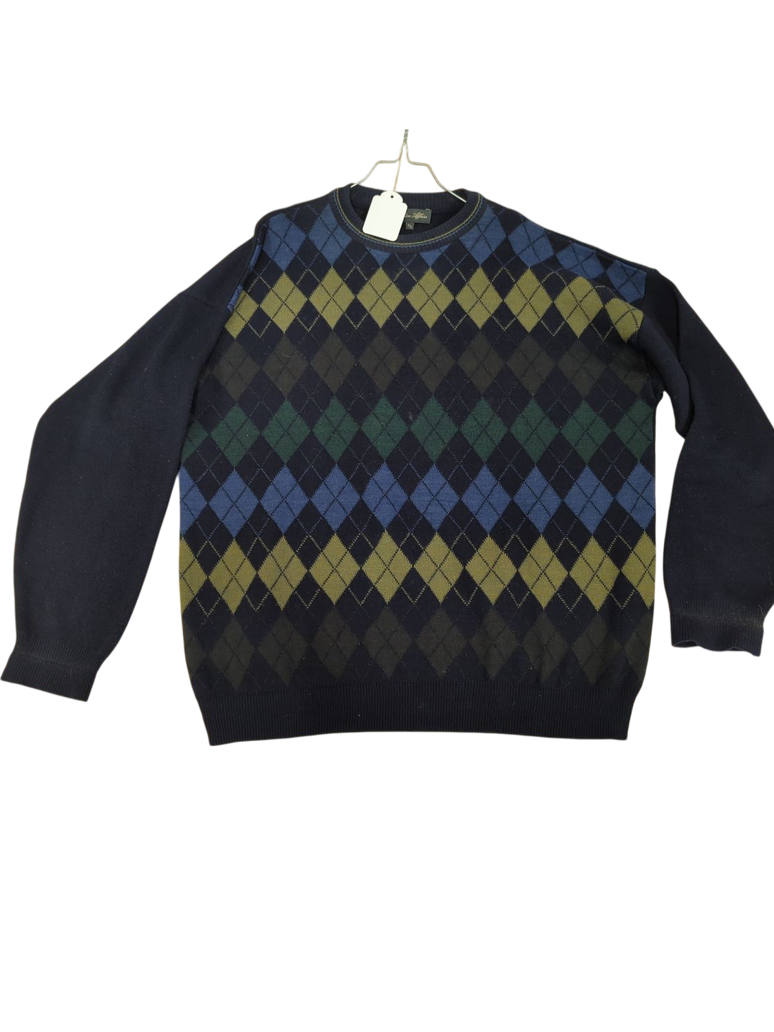 Fashion Affairs Men's Argyle Wool Sweater - Size 3XL