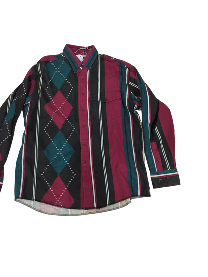 Vintage Wrangler Button-Down Shirt - Argyle Pattern - Size 17-35