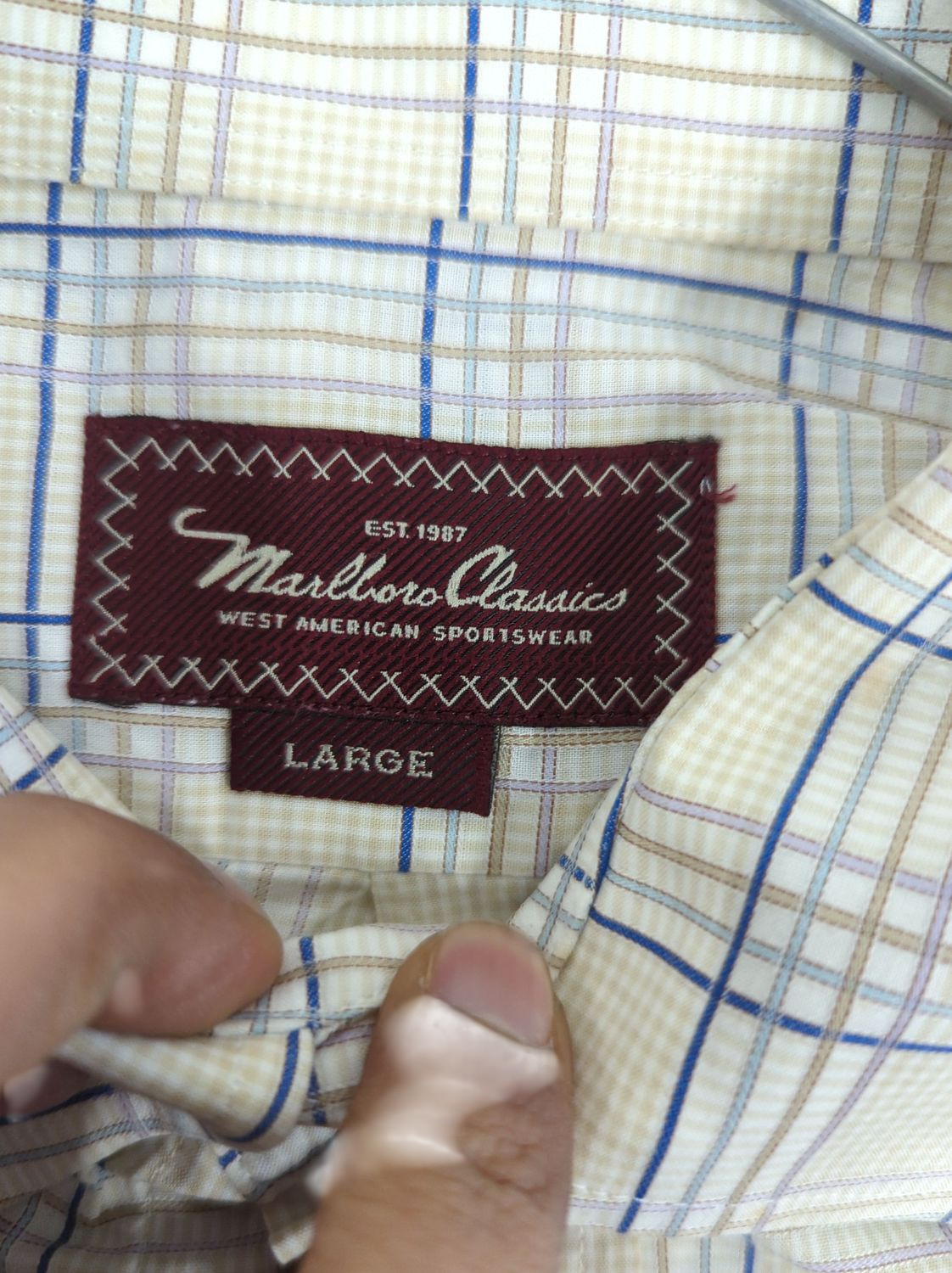 Marlboro Classics Checkered Button-Down Shirt - Size Large