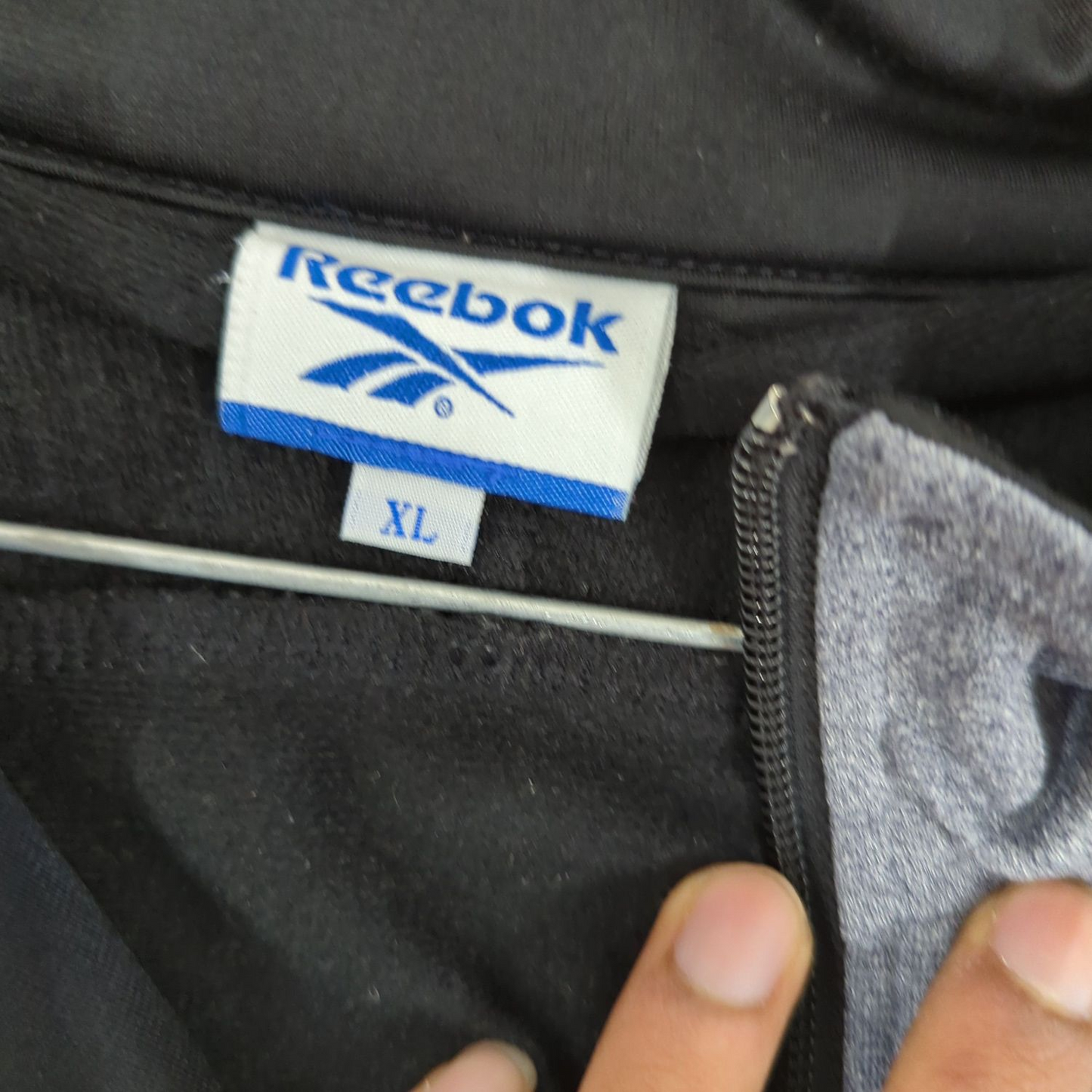 Reebok Grey & Black Windbreaker Jacket - Size XL