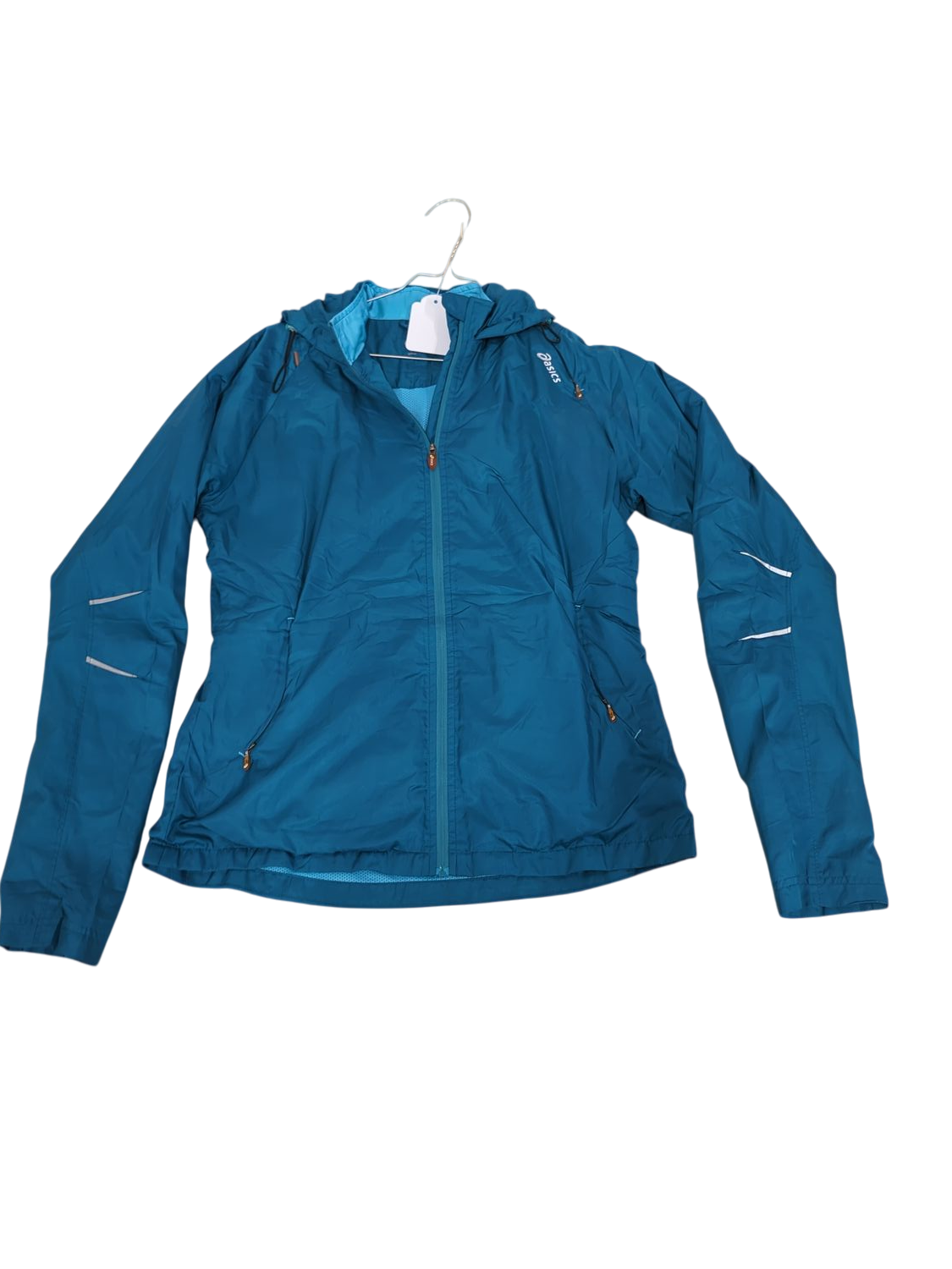 Asics Teal Blue Windbreaker Jacket - Size M